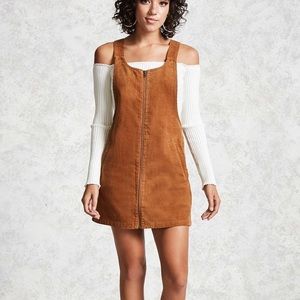 F 21 corderoy zip front dress